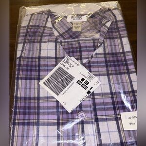 Mainstreet‎ Blues 100% Cotton Big Shirt - Purple /white - Size A6 - Never Opened